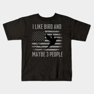 I love birds and maybe 3 people love the USA flag Kids T-Shirt